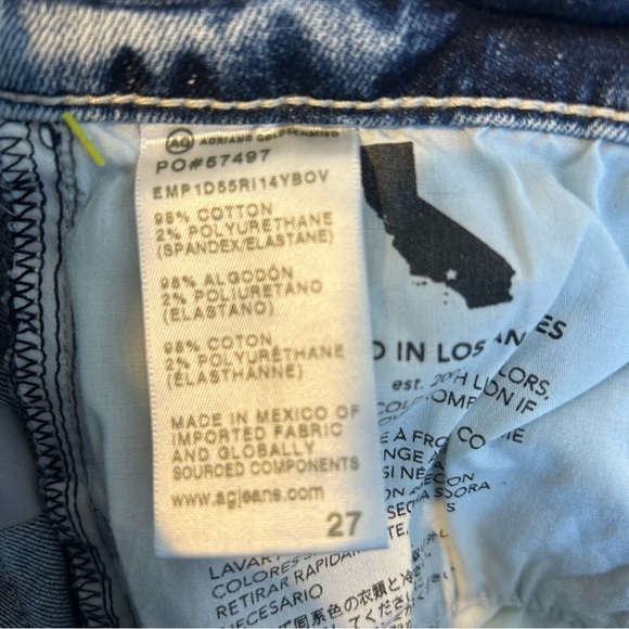 NWT AG Denim Farrah Boot Crop High Rise Raw Hem Blue Jeans Size 27 - Picture 10 of 10